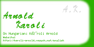arnold karoli business card